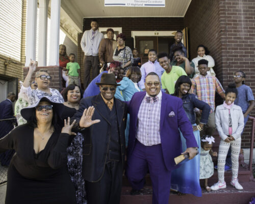 Group of people from grantee-partner Soulidarity celebrating